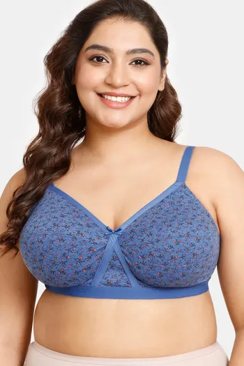 Buy Rosaline Everyday Double Layered Non-Wired 3/4th Coverage Super Support Bra - Blue Quartz